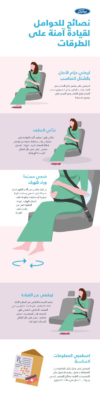 نصائح “فورد” لقيادة آمنة للنساء الحوامل: ضمان السلامة على الطريق إلى الأمومة