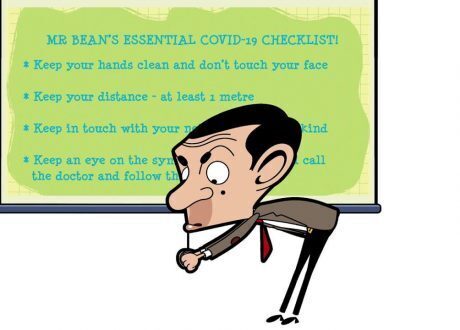 Mr Bean reminds people of COVID-19 precautions