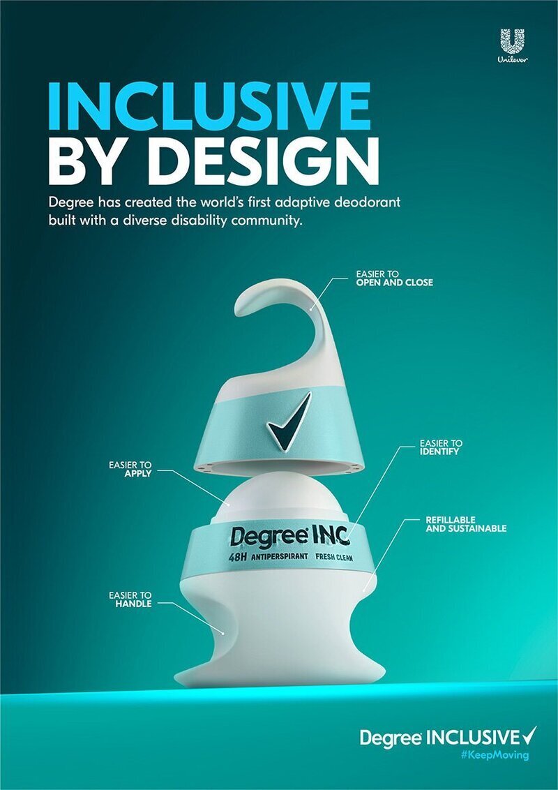 Unilever’s Degree introduces 1st-ever deodorant designed for disabled persons