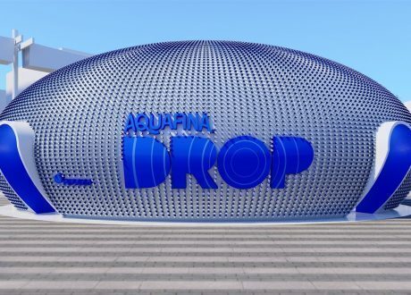 Aquafina pavilion at Expo 2020 constructed of recyclable cans