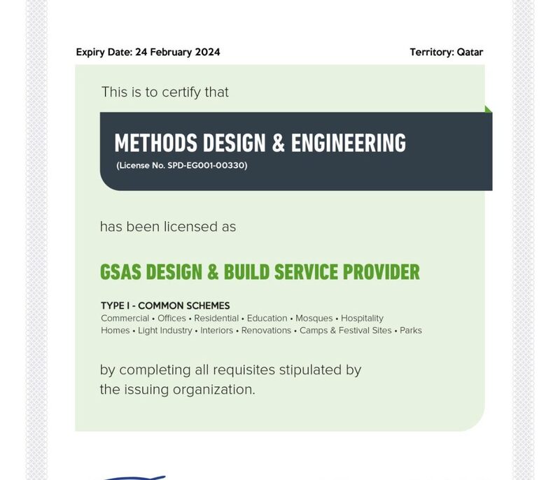 Methods Designs obtains GSAS-D&B license for sustainable construction