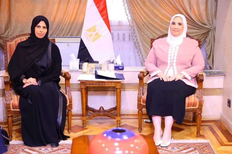 وزيرة التضامن تبحث مع وزيرة الدولة للتعاون الدولي بقطر إيصال المساعدات الإنسانية لغزة