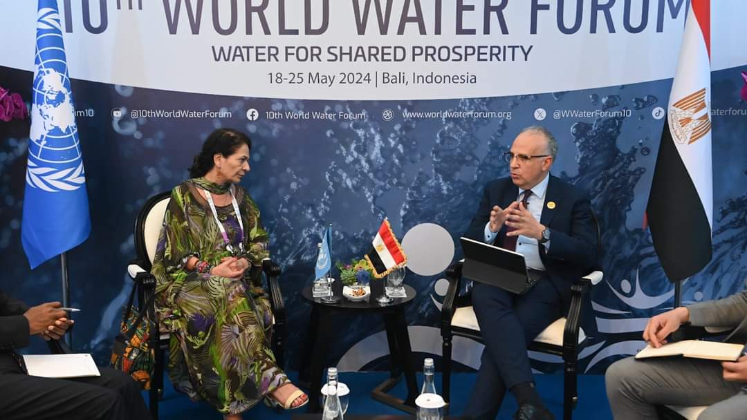 “وزير الري “يلتقى مدير عام اليونسكو للعلوم الطبيعية على هامش فعاليات المنتدى العالمي العاشر للمياه