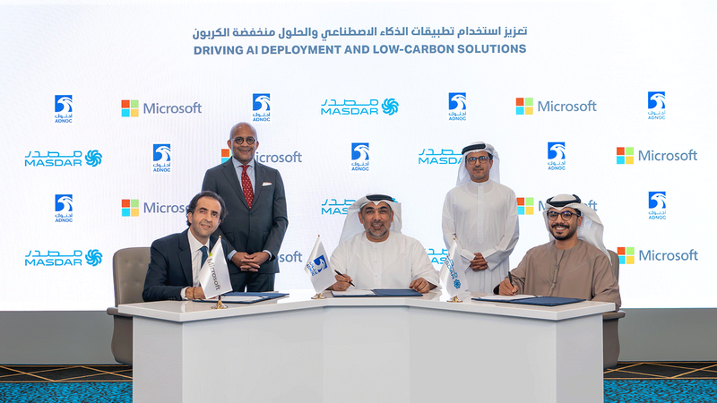ADNOC, Masdar team  up with Microsoft on AI, low-carbon initiatives in UAE