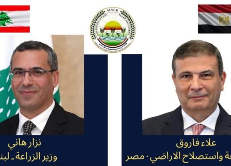 “︎وزير الزراعة” يبحث مع نظيره اللبناني تعزيز التعاون المشترك وتسهيل انسياب الحاصلات الزراعية بين البلدين