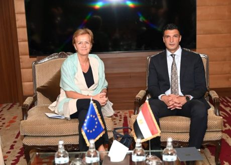وزير الصناعة يبحث مع رئيسة بعثة الاتحاد الأوروبي تعزيز التعاون في الملفات الصناعية والاستثمارية