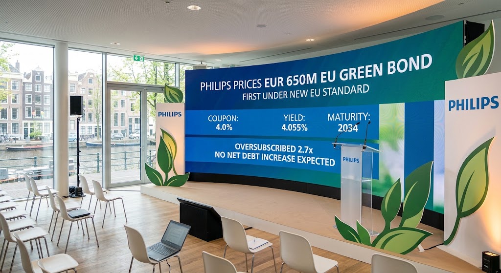 Philips prices EUR 650 mln green bond, first under new EU rules